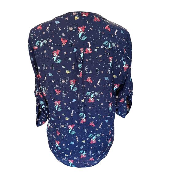 Torrid 4 (4X 26) New Disney The Little Mermaid Ariel Georgette Harper Blouse Top - Picture 2 of 4